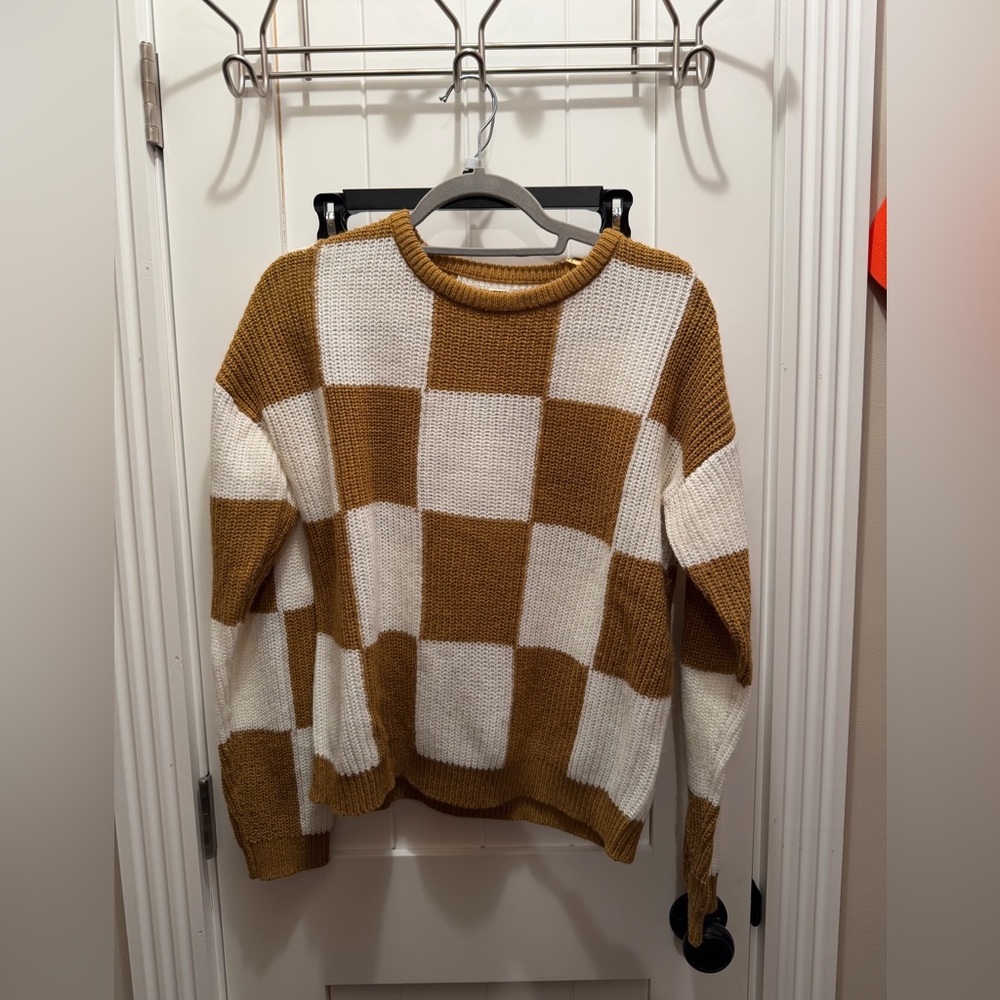 Cato Tan and Cream Knit Sweater